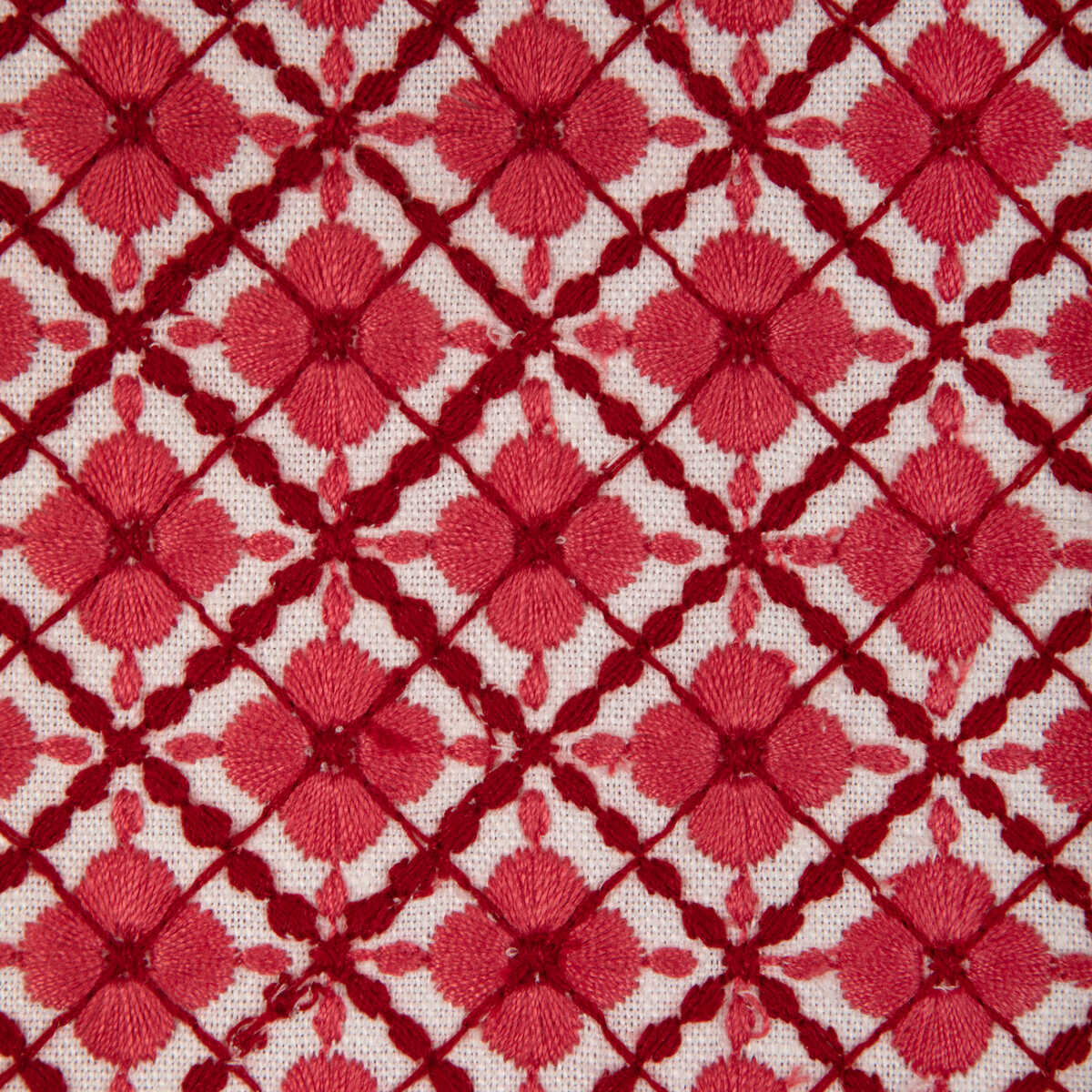 Ines Emb - Red - BRUNSCHWIG & FILS Fabric
