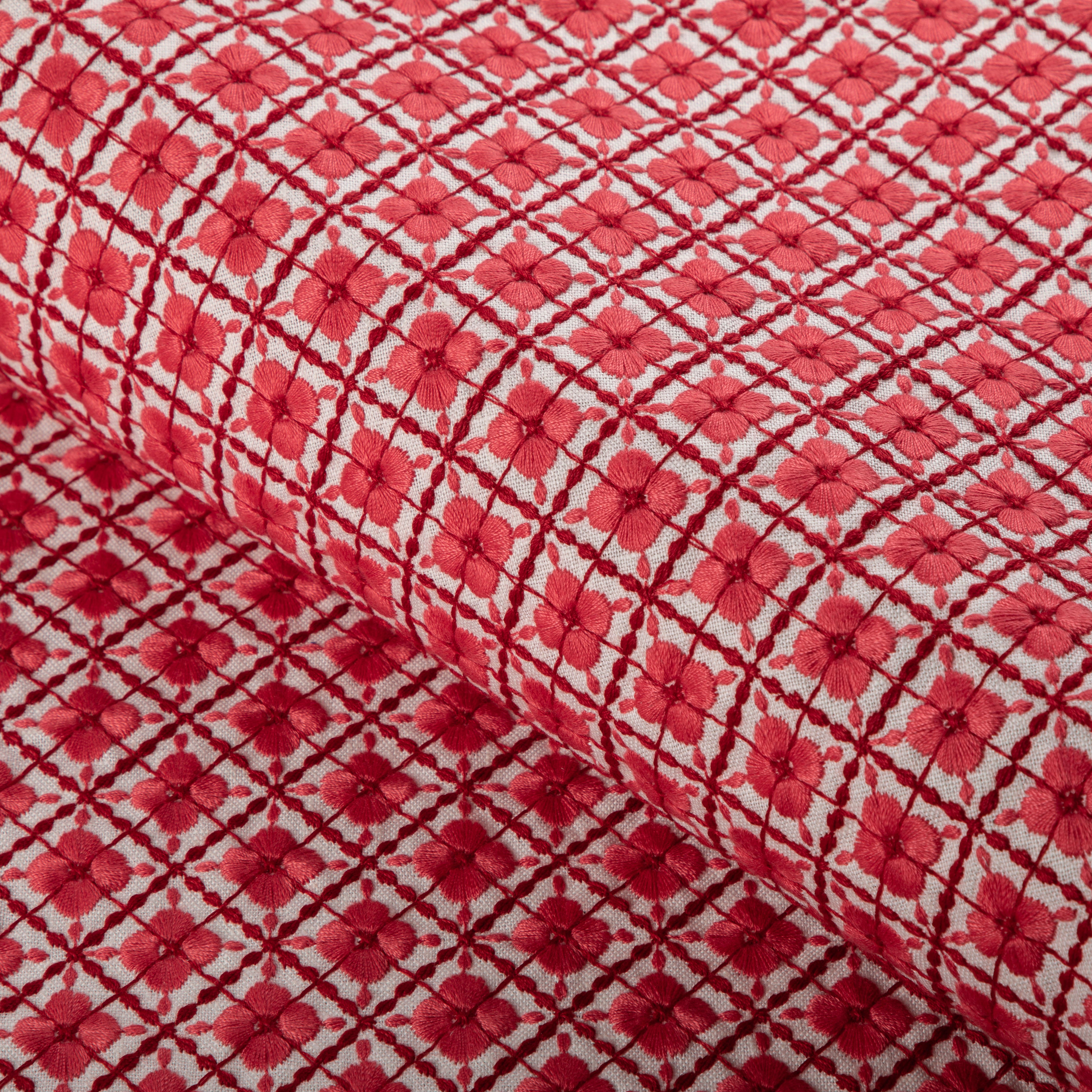 Ines Emb - Red - Brunschwig & Fils Fabric