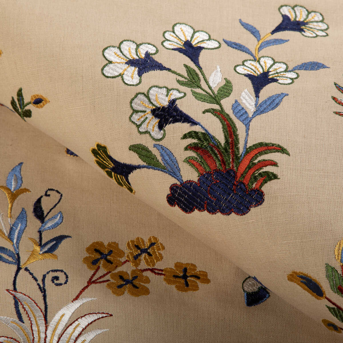 Nayan Emb - Beige/Multi - BRUNSCHWIG & FILS Fabric
