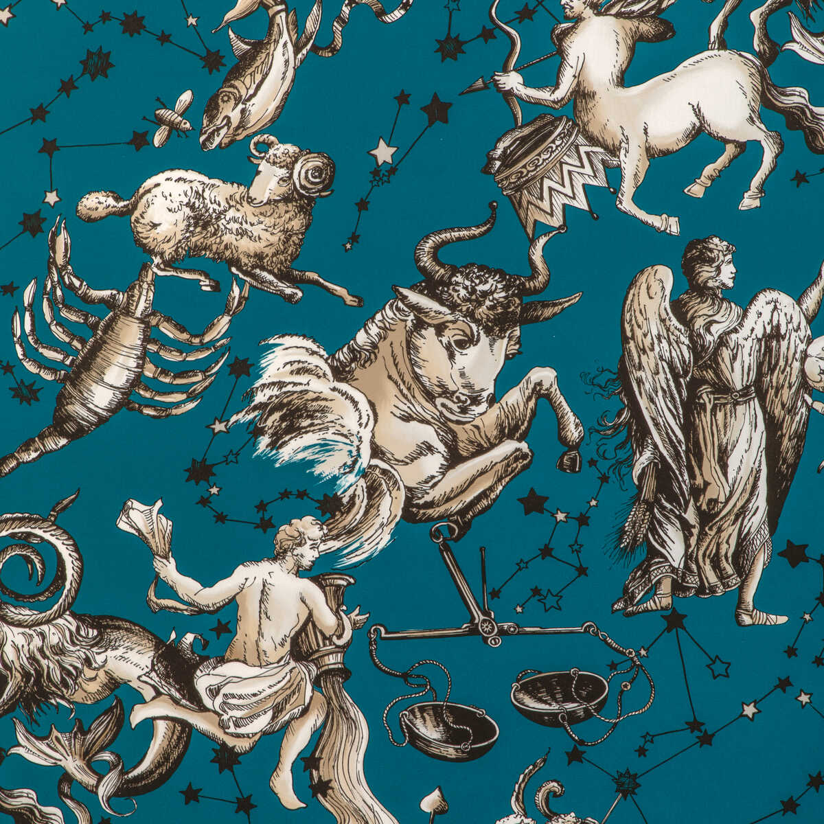 Cosmique Print - Teal - BRUNSCHWIG & FILS Fabric