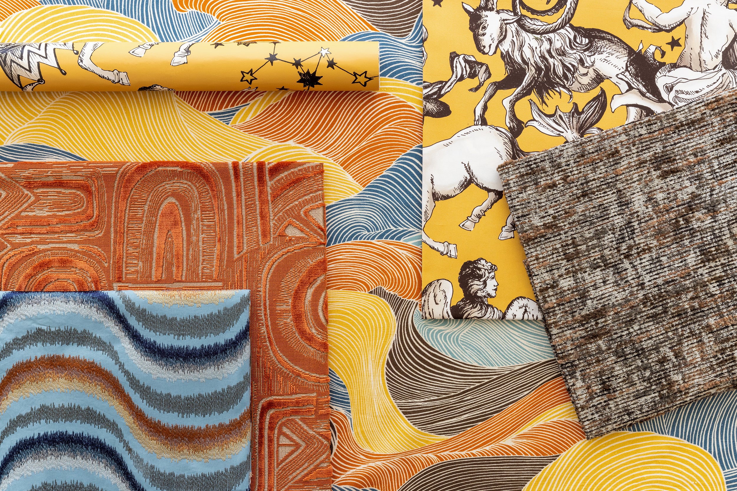 Tourbillon Print - Topaz - Brunschwig & Fils Fabric