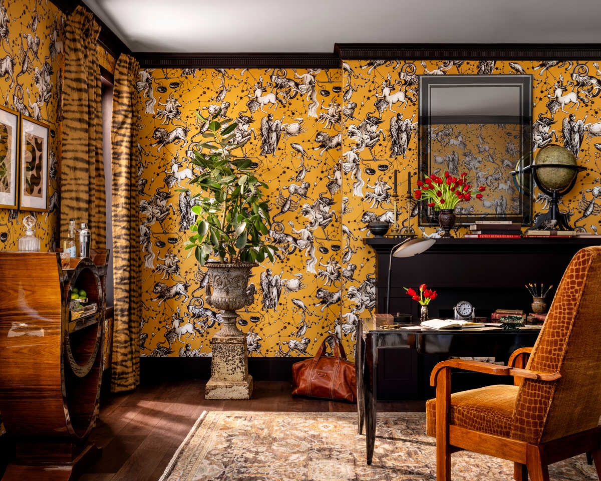 Tigre Warp Print - Gold - BRUNSCHWIG & FILS Fabric