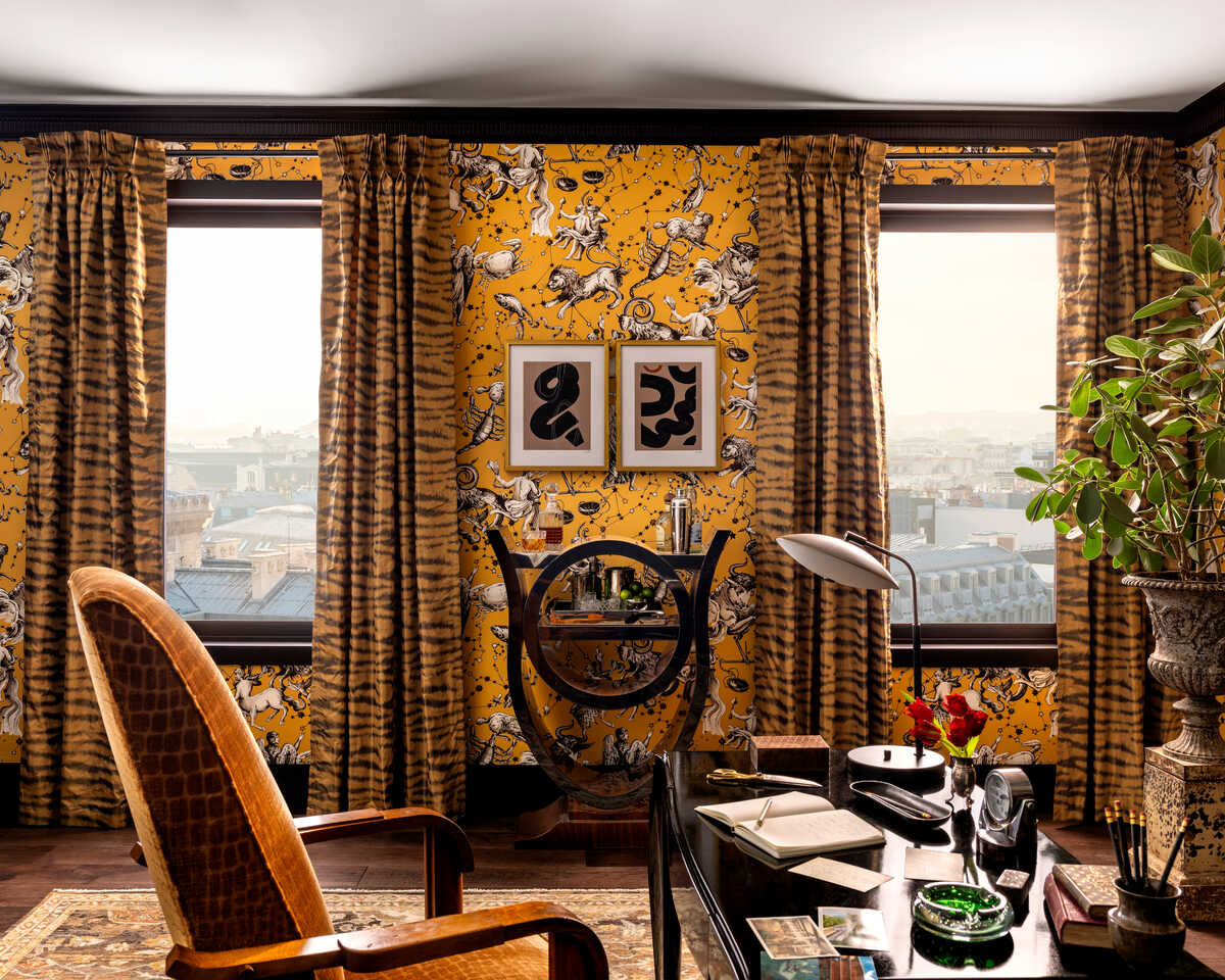 Tigre Warp Print - Gold - BRUNSCHWIG & FILS Fabric