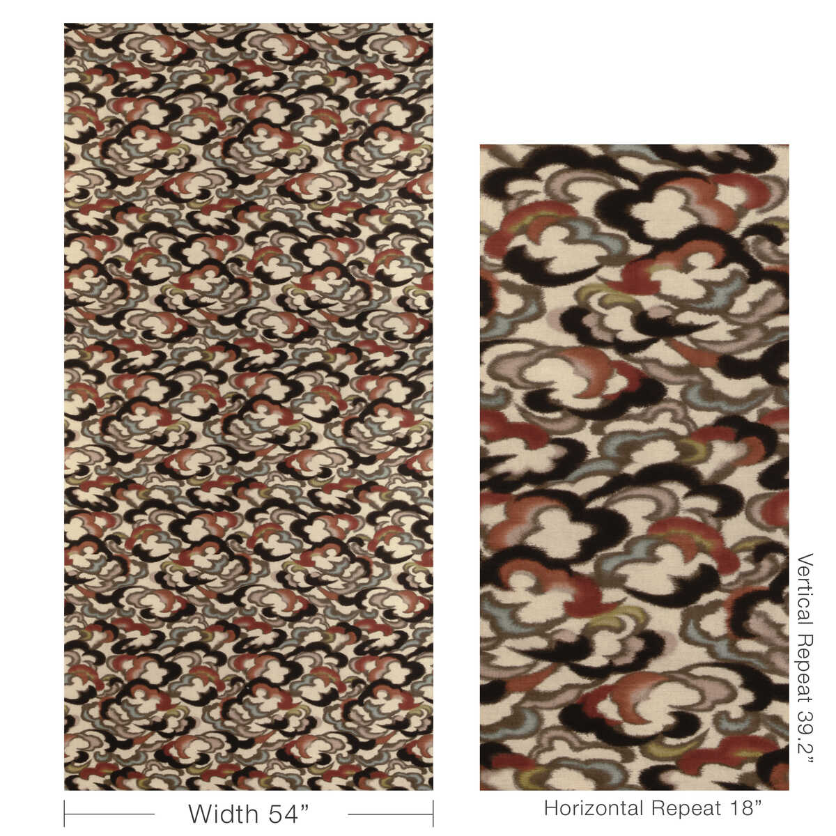 Stratus Print - Clay/Multi - BRUNSCHWIG & FILS Fabric