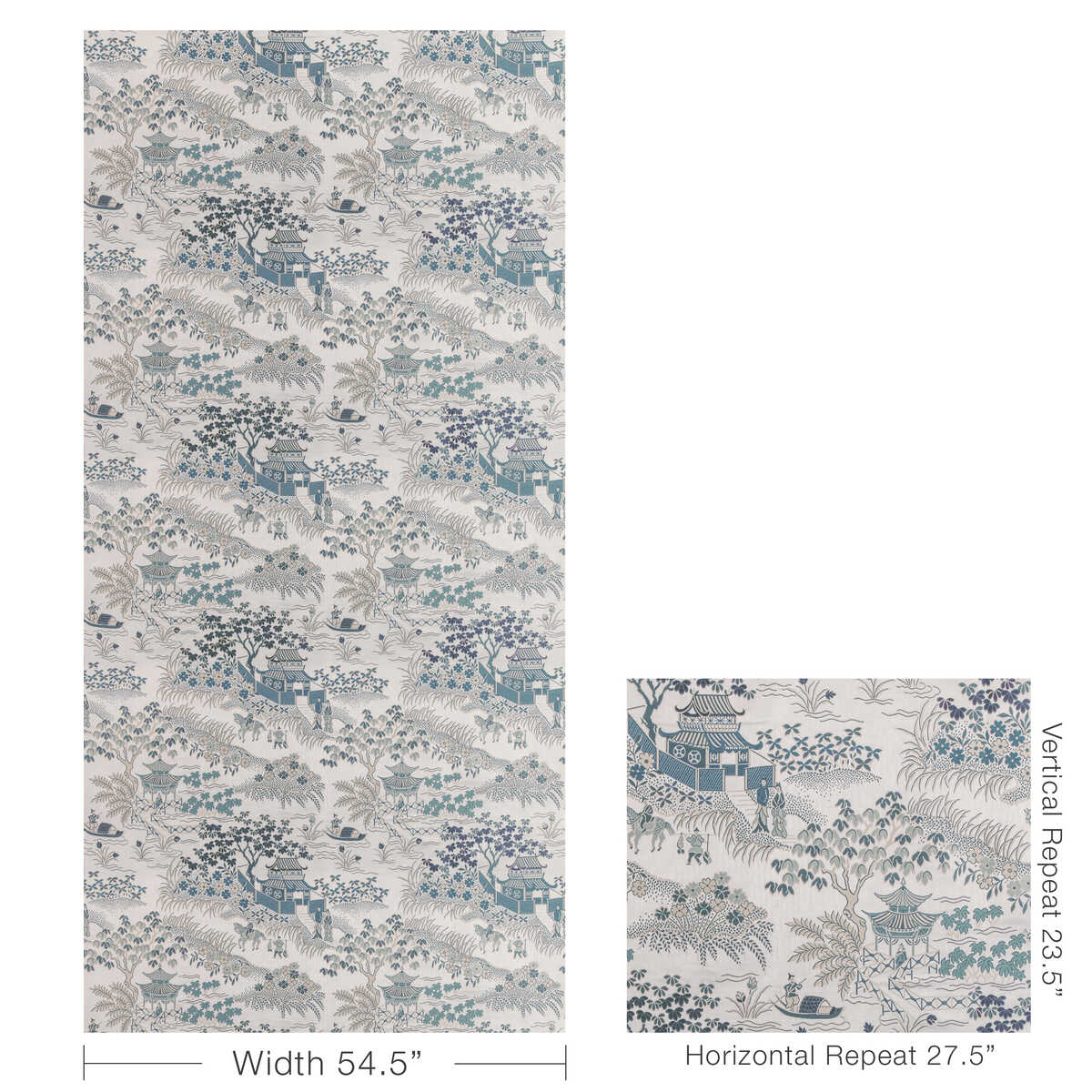 Vienne Lampas - Blue - BRUNSCHWIG & FILS Fabric
