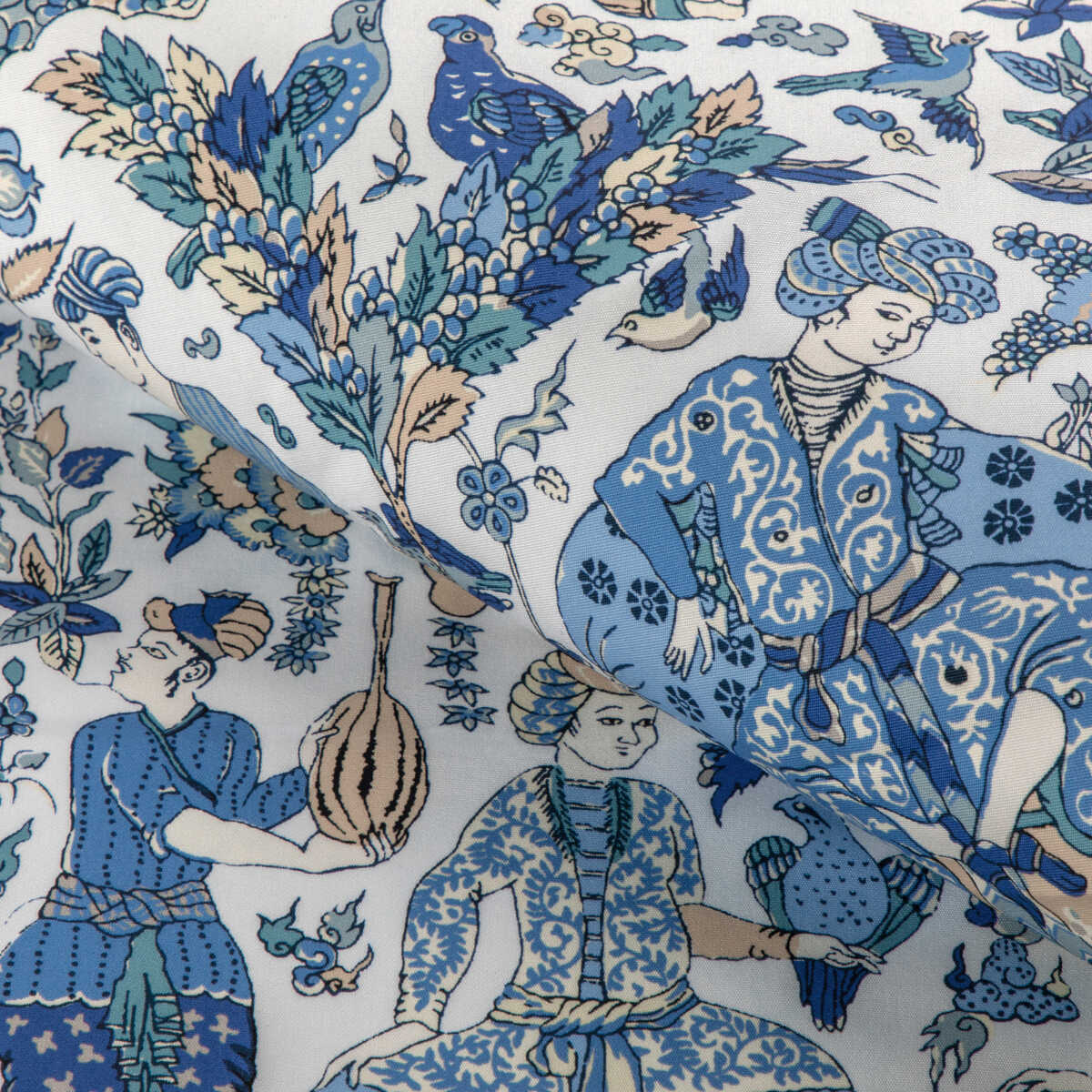 Shalimar Print - Blue/Sand - BRUNSCHWIG & FILS Fabric