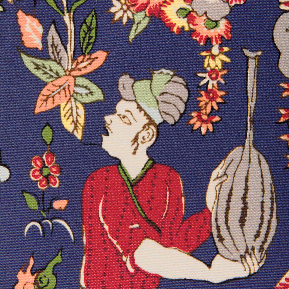 Shalimar Print - Navy/Red - BRUNSCHWIG & FILS Fabric