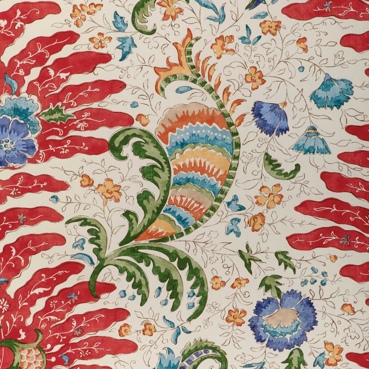 Riviere Print - Red - BRUNSCHWIG & FILS Fabric