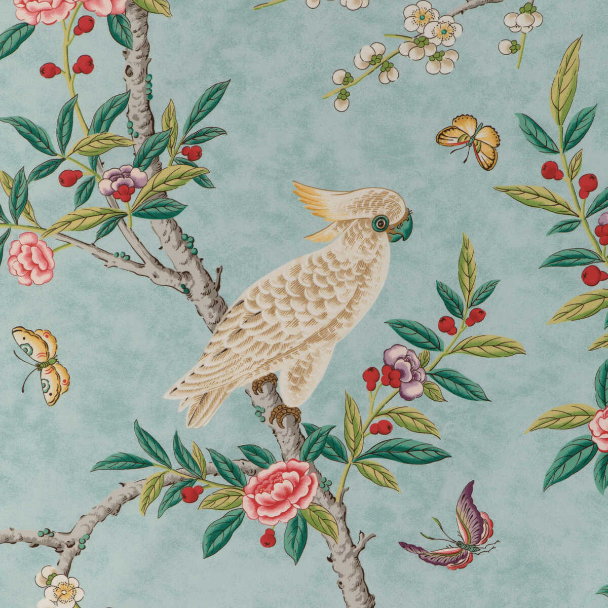 Kanchou Print - Aqua - BRUNSCHWIG & FILS Fabric