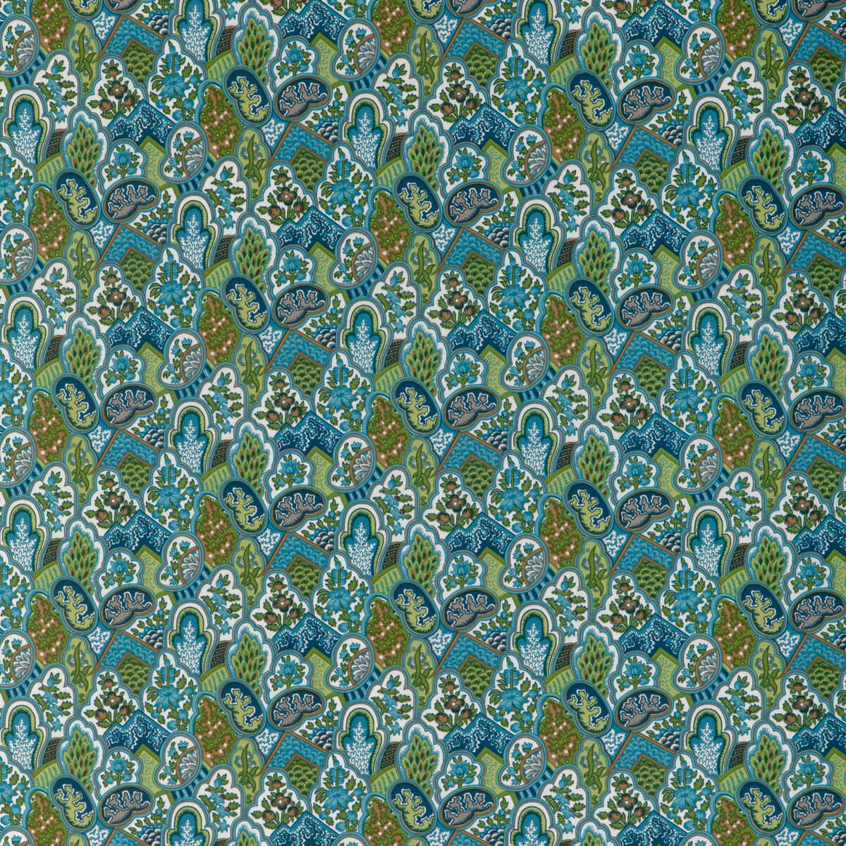 Villandry Print - Aqua - BRUNSCHWIG & FILS Fabric