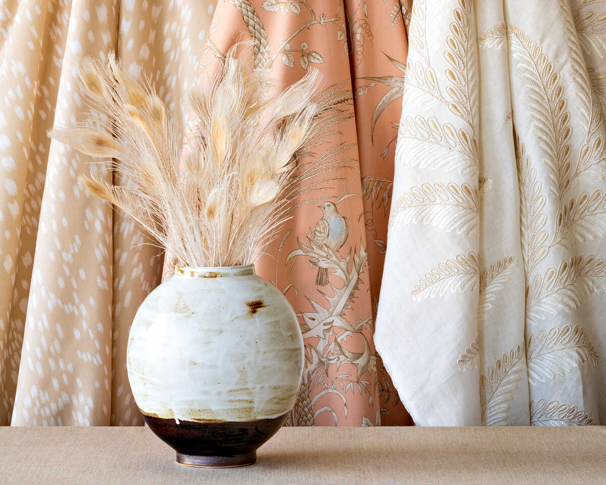 Fougere Emb - Cream - BRUNSCHWIG & FILS Fabric