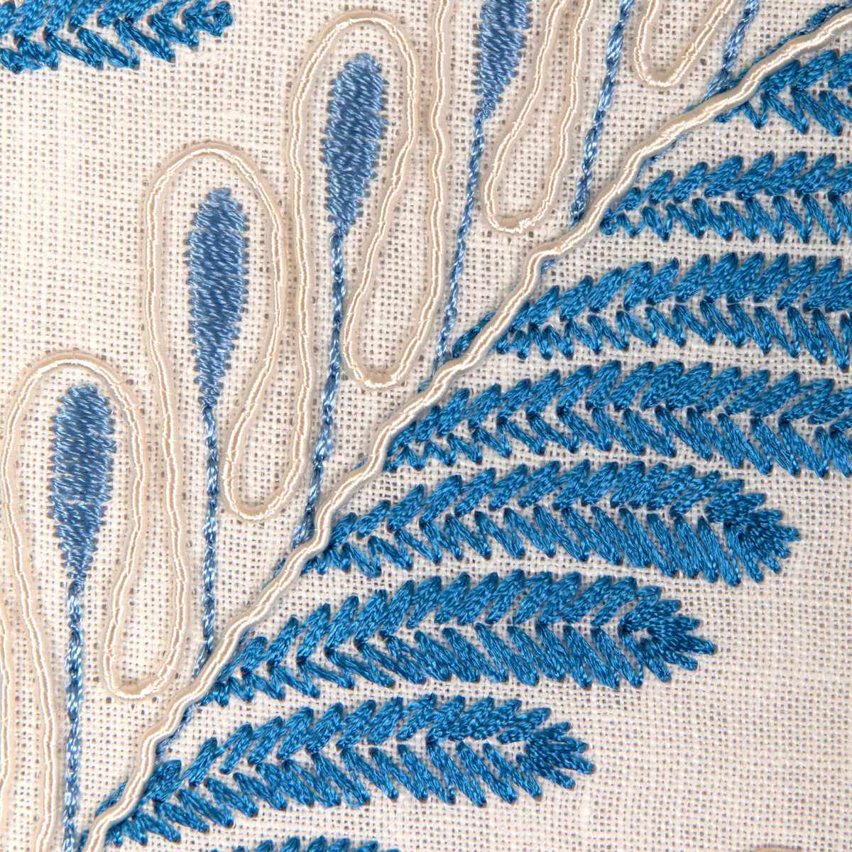 Fougere Emb - Blue - BRUNSCHWIG & FILS Fabric