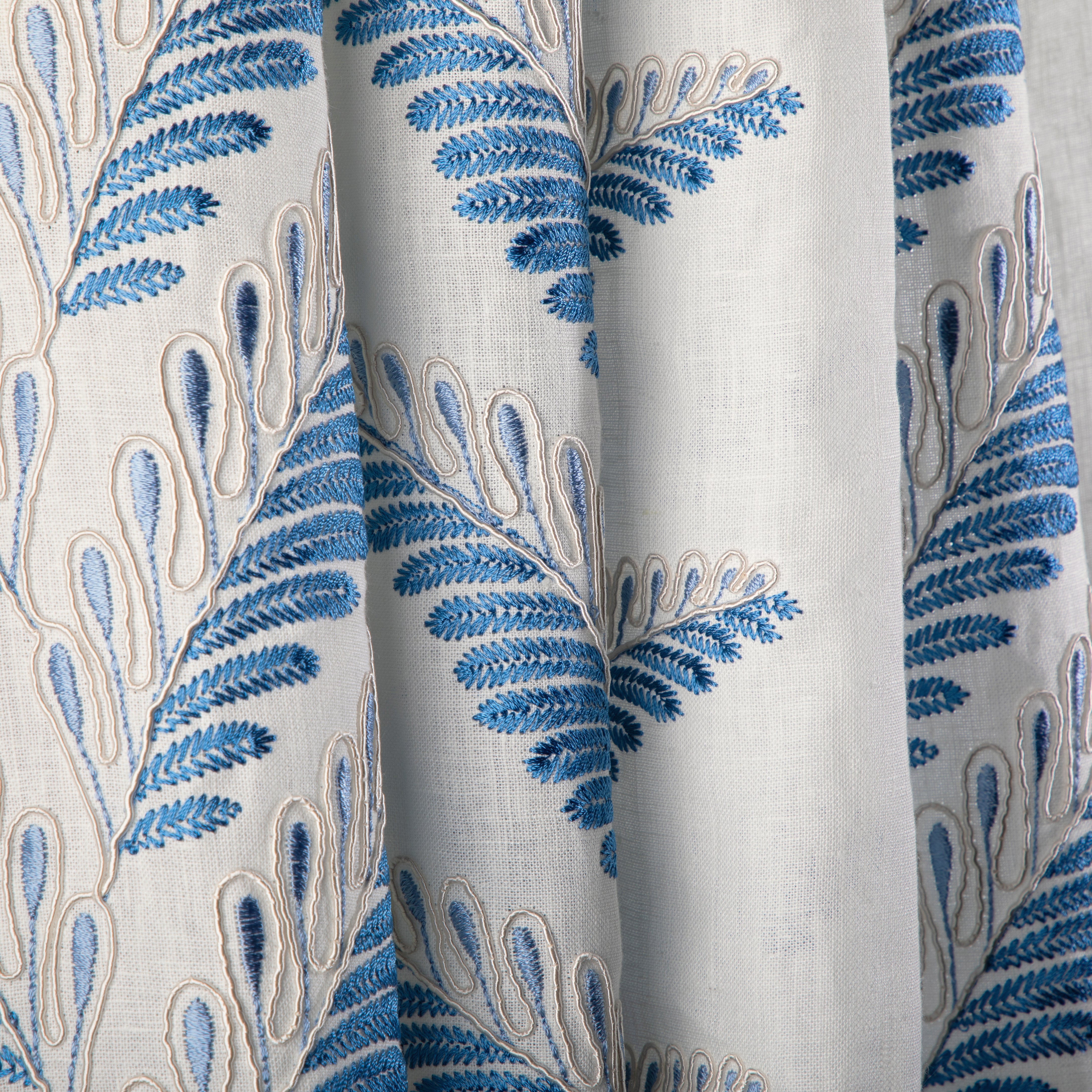Fougere Emb - Blue - Brunschwig & Fils Fabric