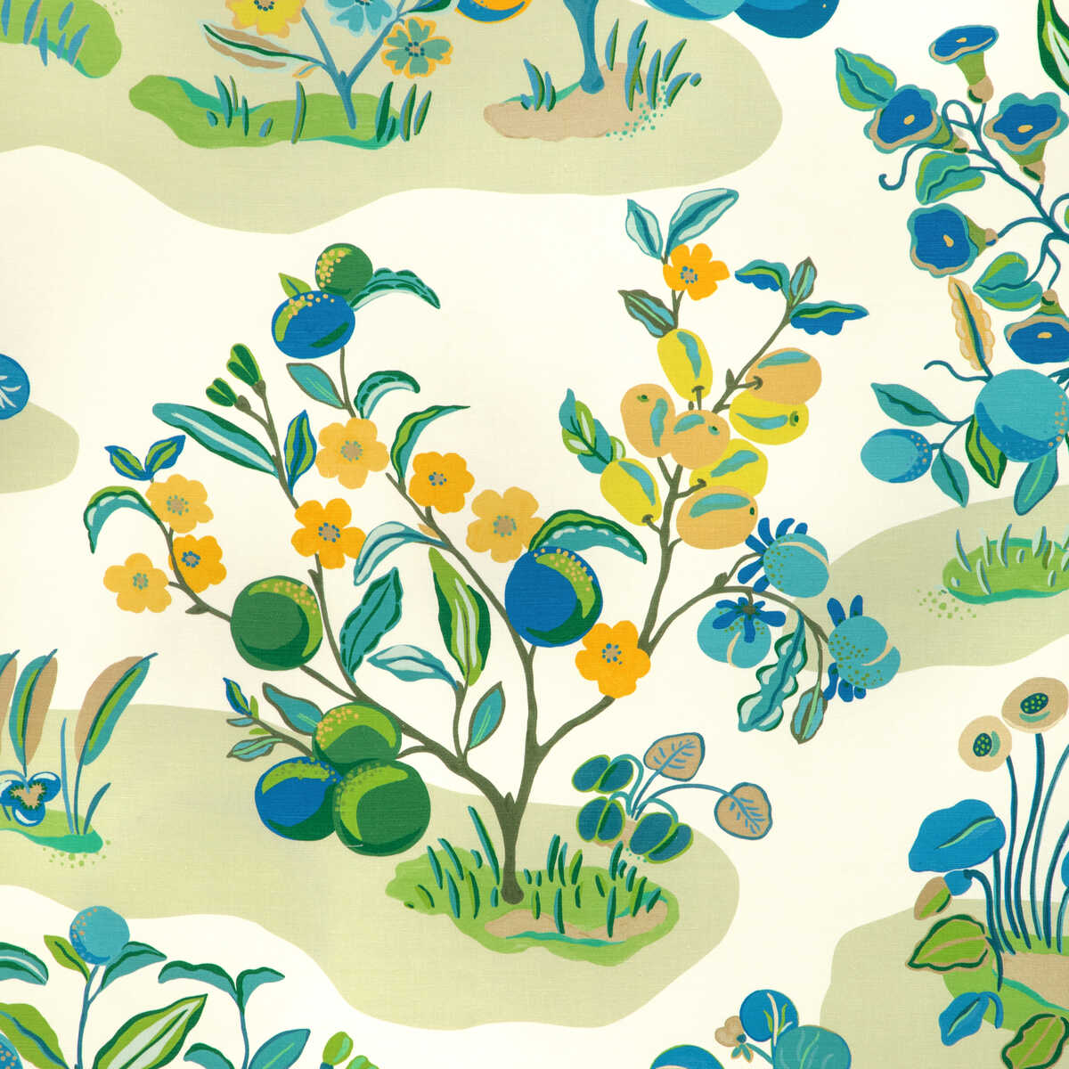 Pomelo Print - Marine - BRUNSCHWIG & FILS Tela