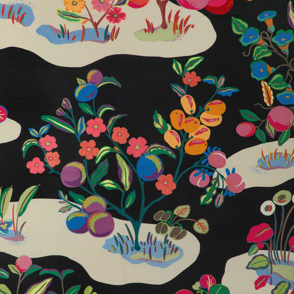 Pomelo Print - Noir - BRUNSCHWIG & FILS Tela