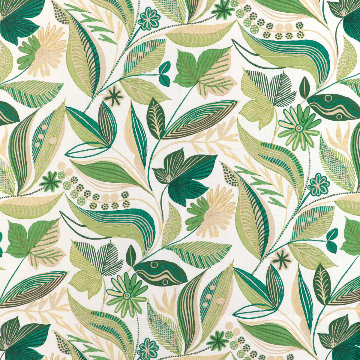 Carlsten Print - Leaf - BRUNSCHWIG & FILS Tela