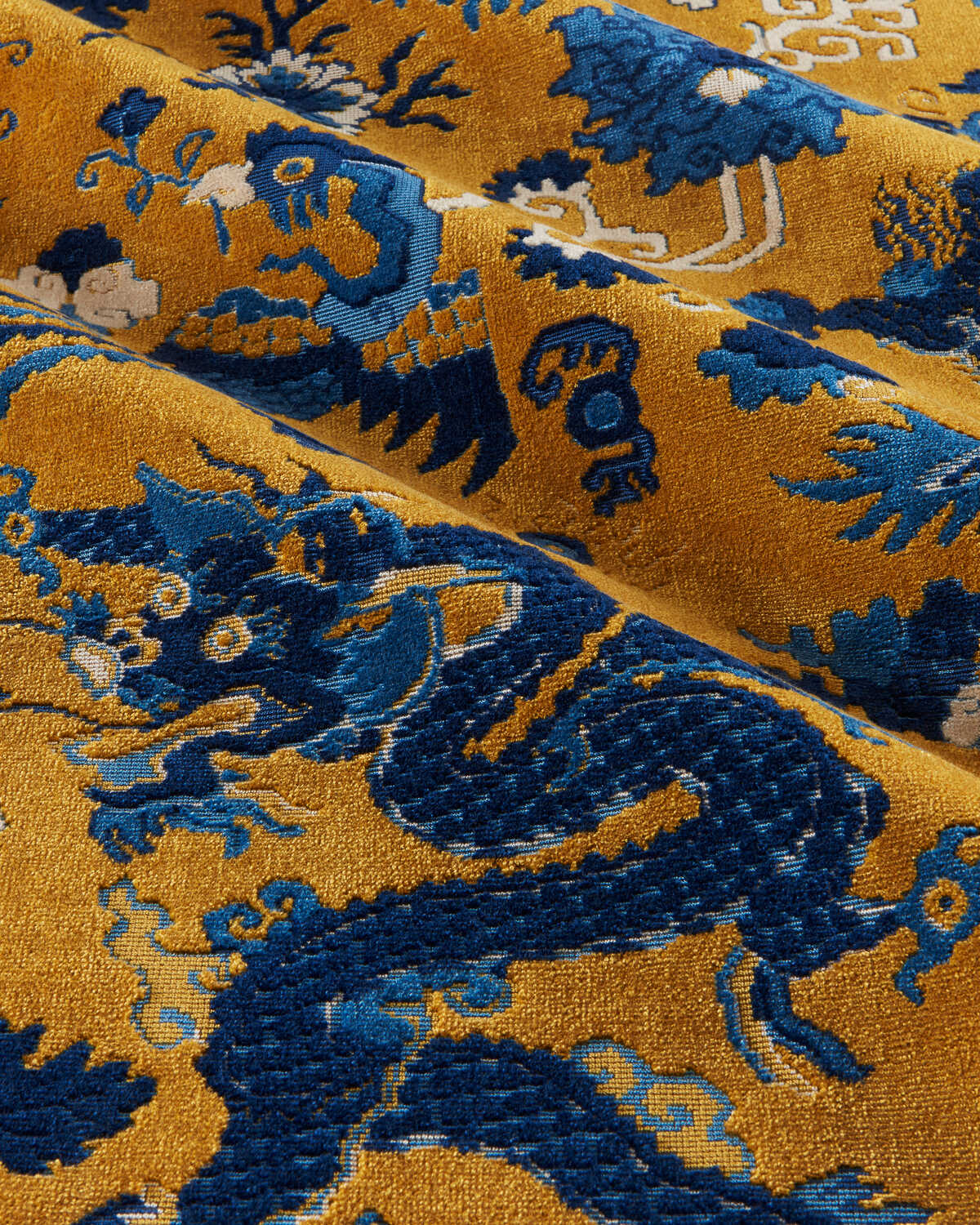 Le Dragon Velvet - Gold - BRUNSCHWIG & FILS Tela