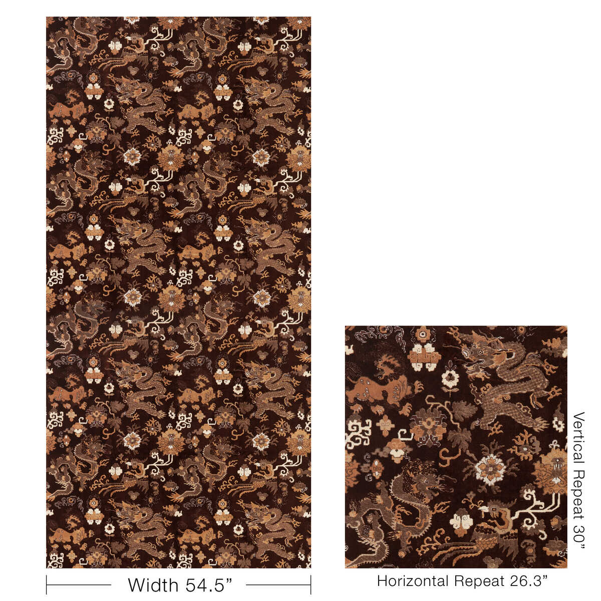 Le Dragon Velvet - Umber - BRUNSCHWIG & FILS Tela