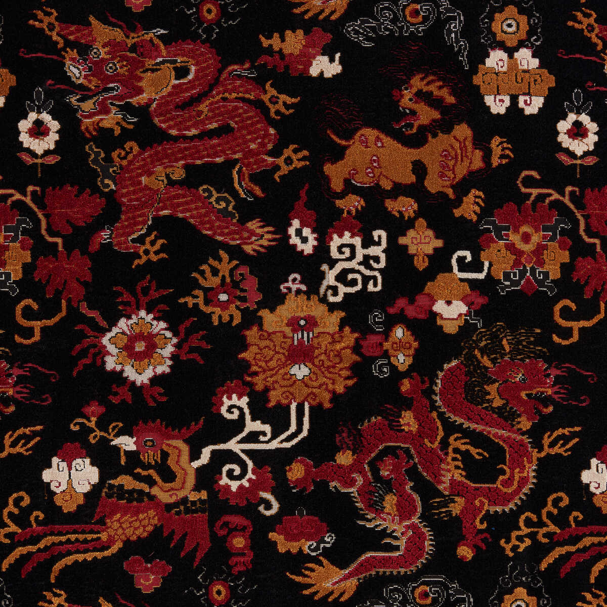 Le Dragon Velvet - Noir - BRUNSCHWIG & FILS Fabric