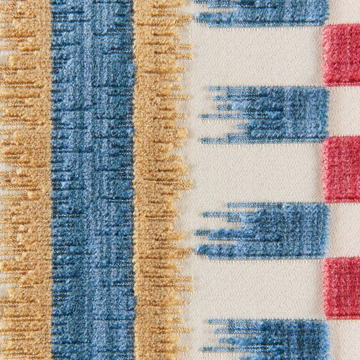 Flamme Velvet - Red/Blue - BRUNSCHWIG & FILS Fabric