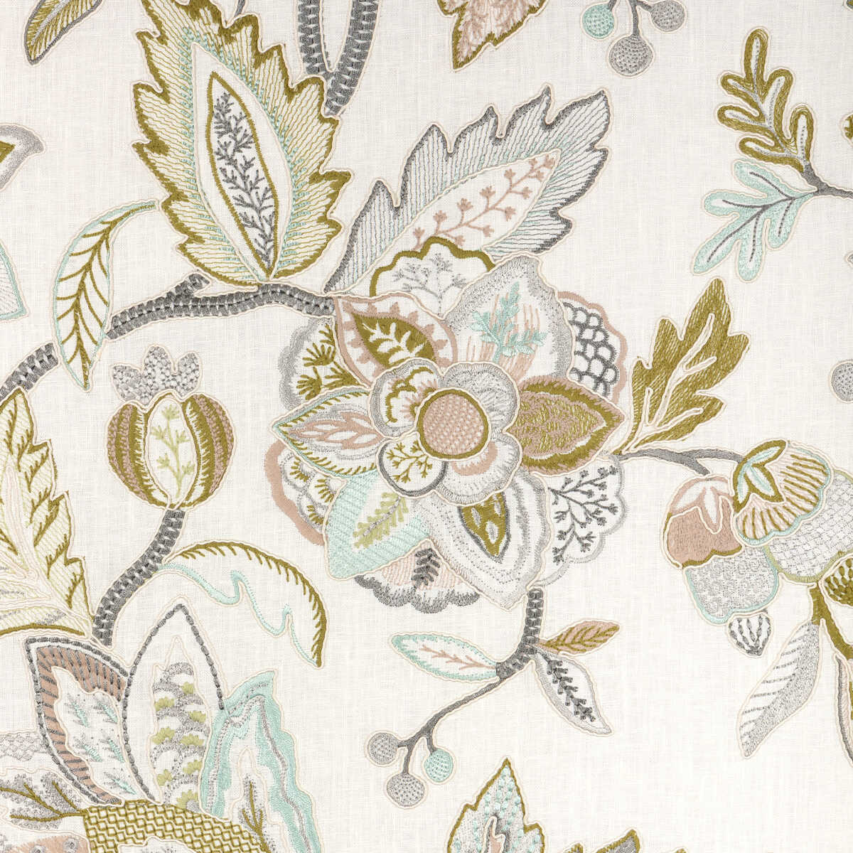 Sierre Emb - Lagoon - BRUNSCHWIG & FILS Fabric