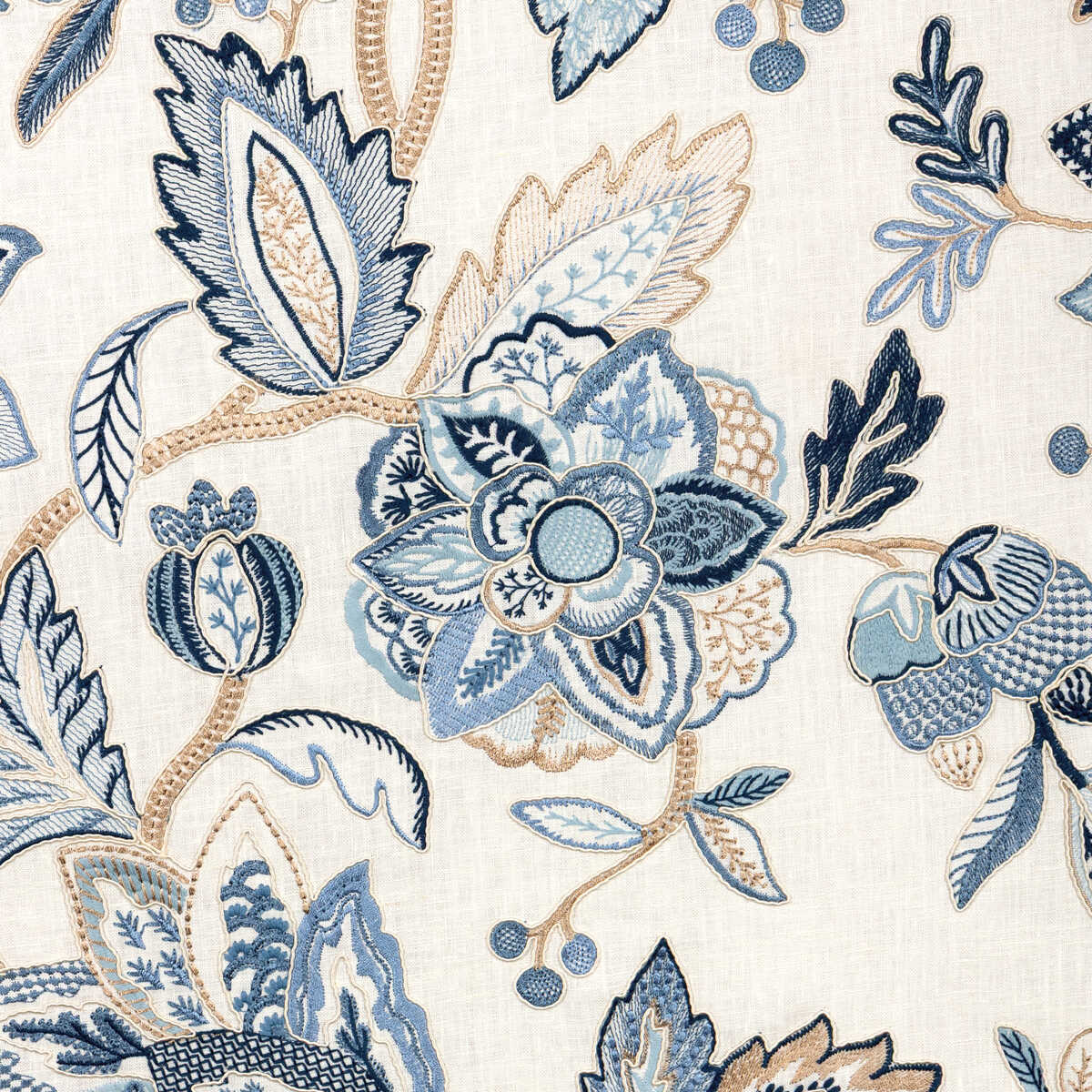 Sierre Emb - Blue - BRUNSCHWIG & FILS Tela