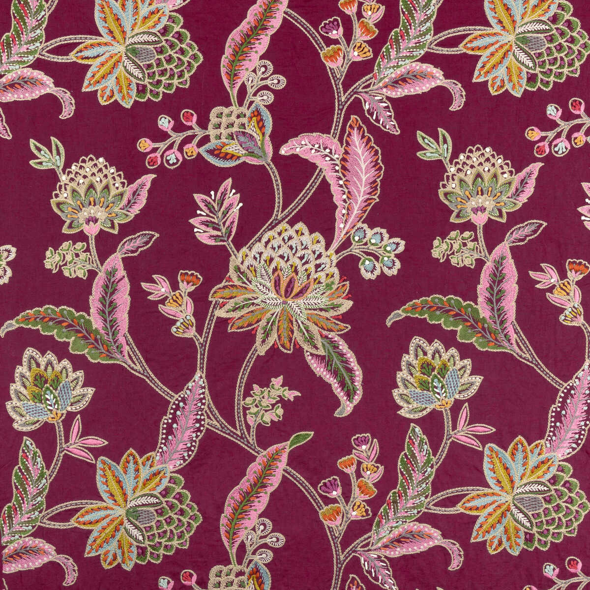 Tropez Emb - Plum - BRUNSCHWIG & FILS Fabric