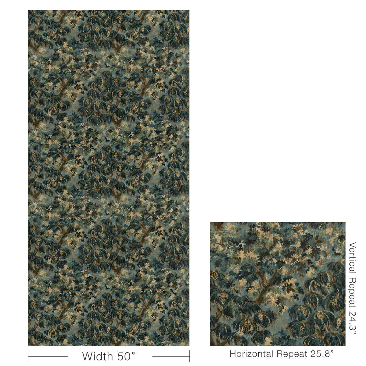 Ming Velvet - Blue - BRUNSCHWIG & FILS Fabric