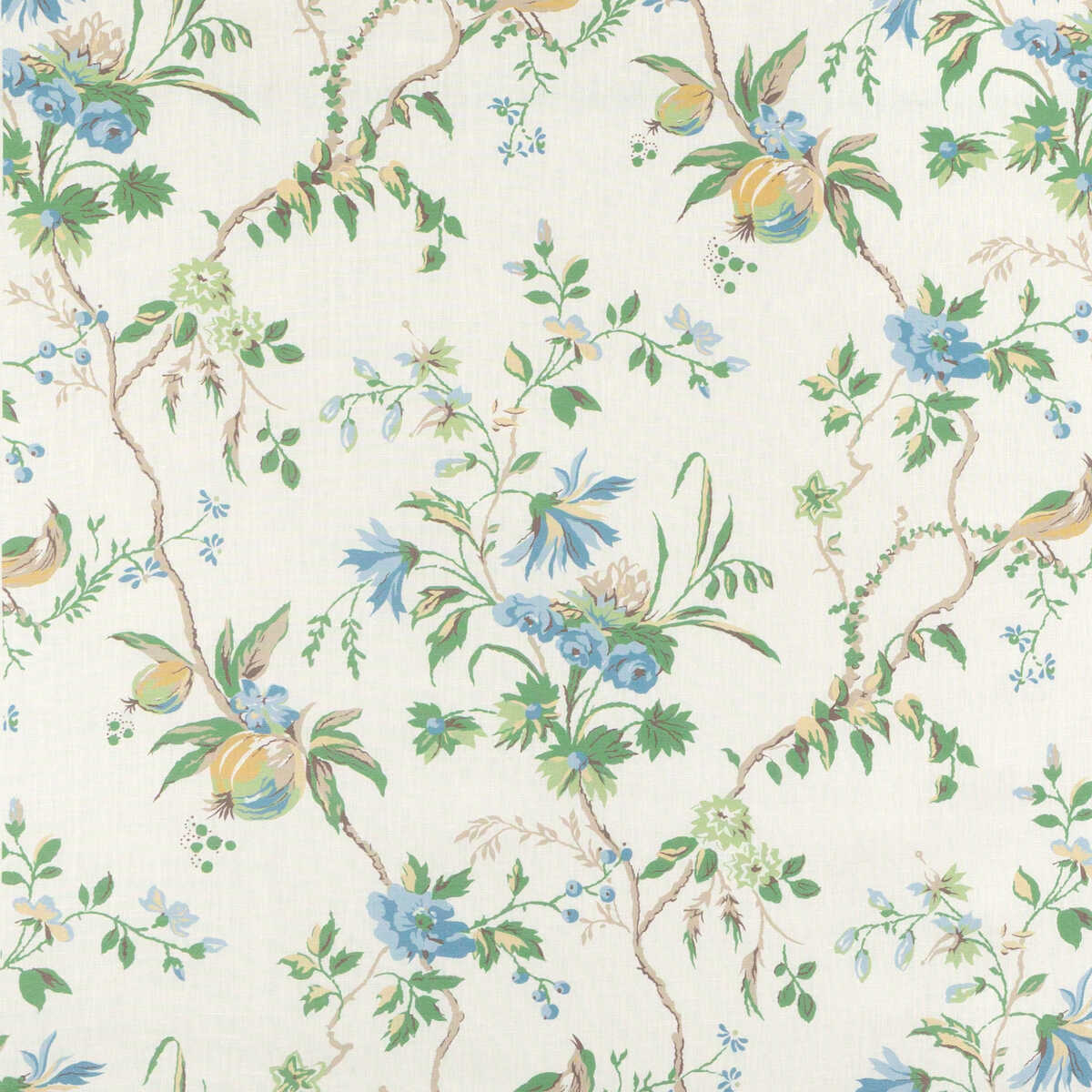 Locklin Print - Lagoon - BRUNSCHWIG & FILS Fabric
