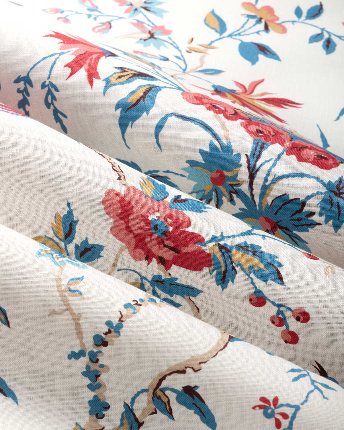 Locklin Print - Red/Blue - BRUNSCHWIG & FILS Fabric