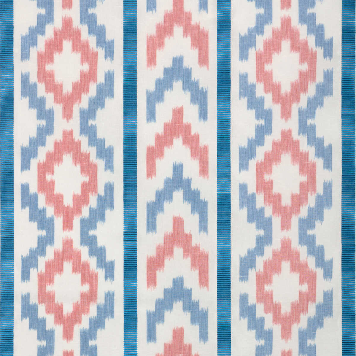 Sarlat Warp Print - Red/Blue - BRUNSCHWIG & FILS Fabric
