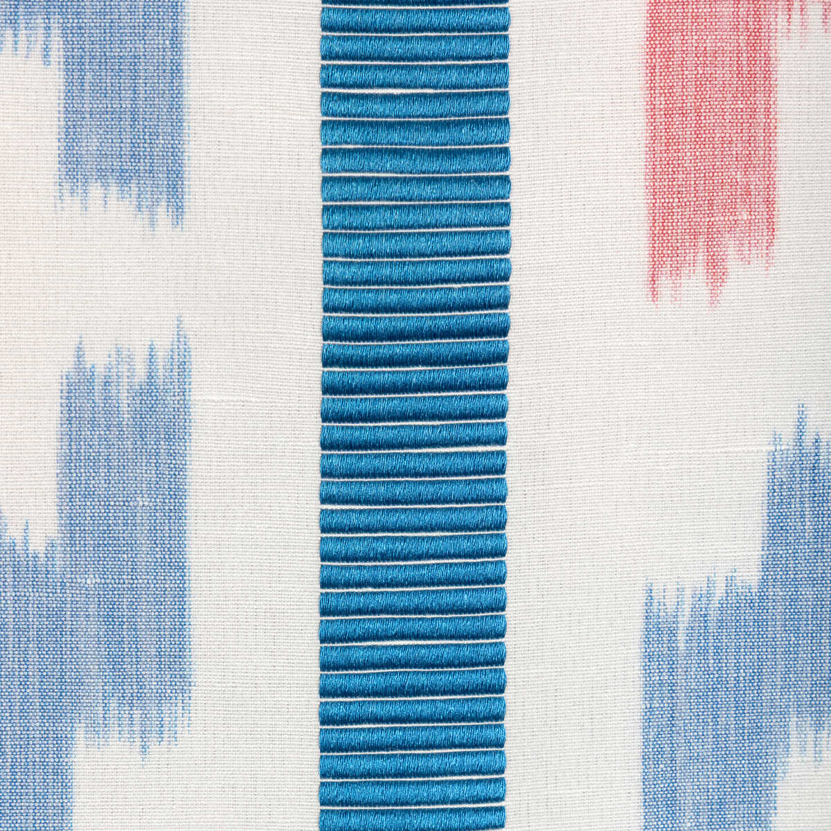 Sarlat Warp Print - Red/Blue - BRUNSCHWIG & FILS Fabric