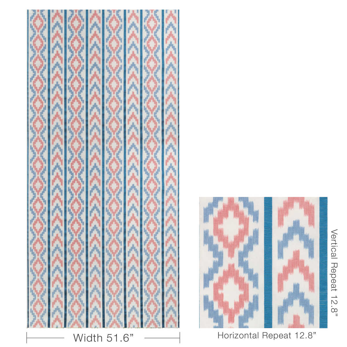 Sarlat Warp Print - Red/Blue - BRUNSCHWIG & FILS Fabric