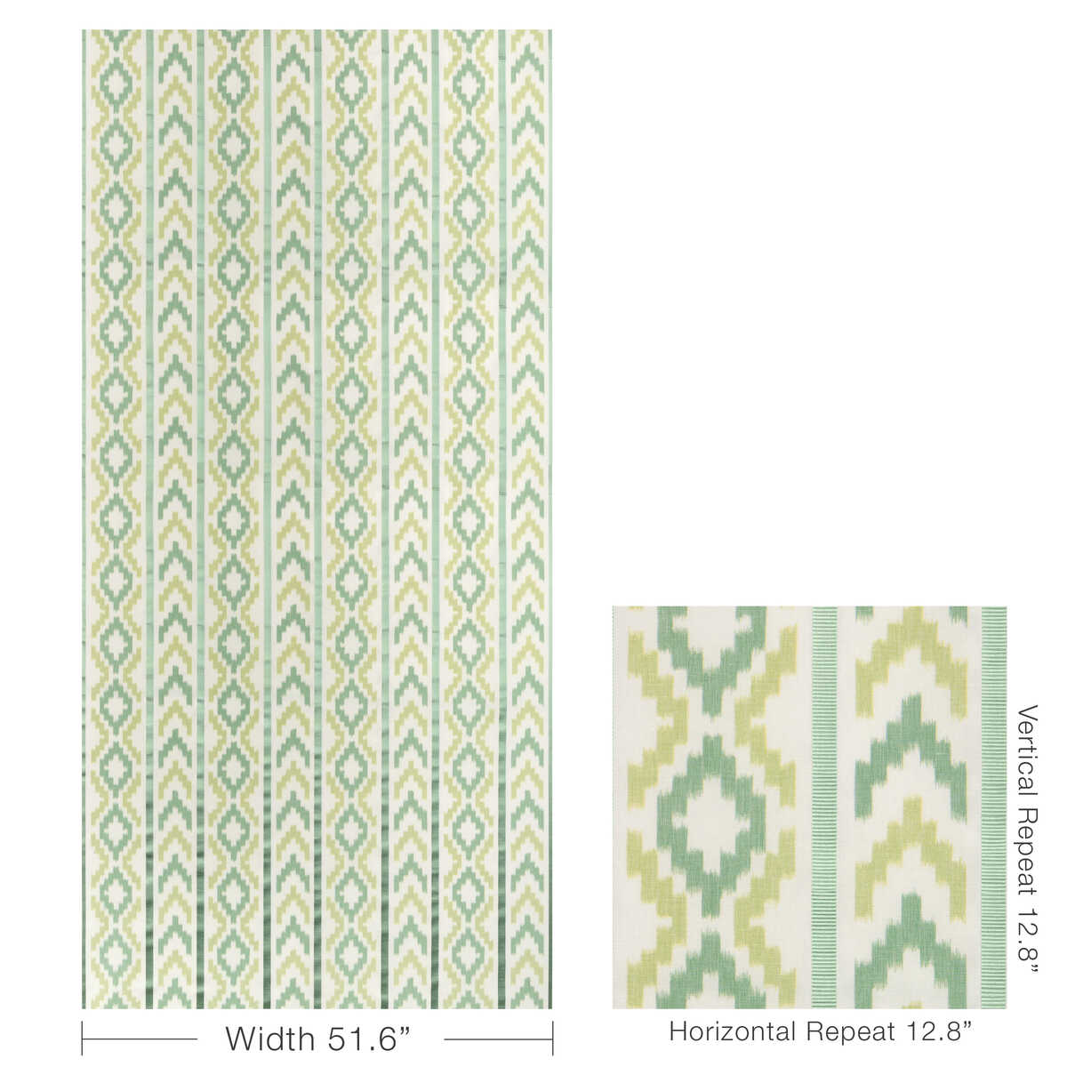 Sarlat Warp Print - Vert - BRUNSCHWIG & FILS Fabric