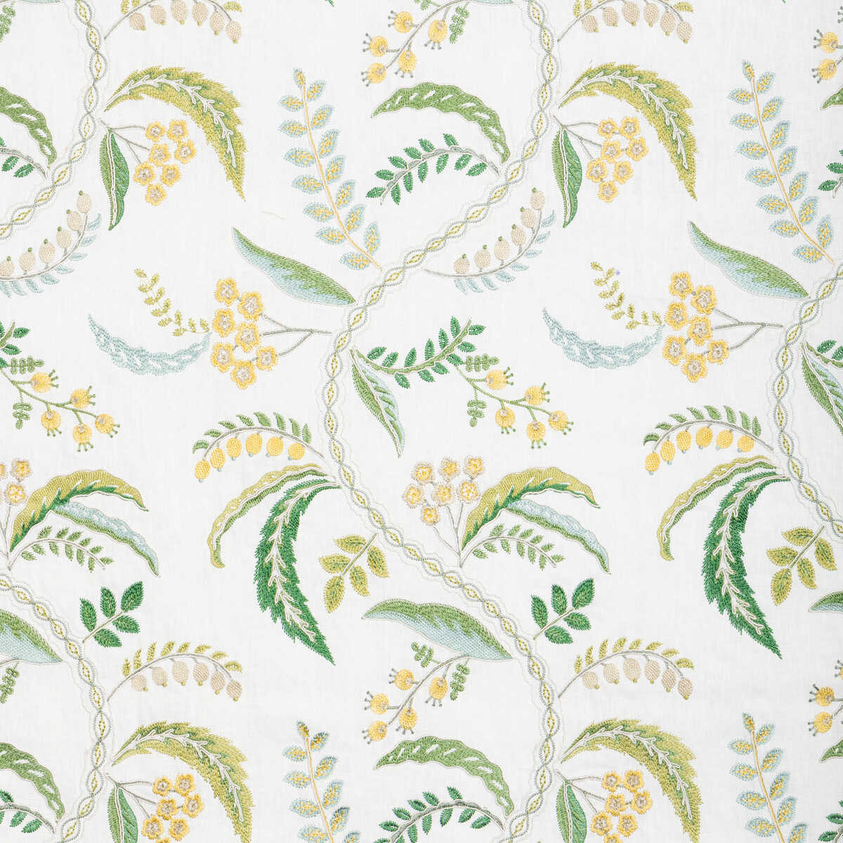 Genive Emb - Vert/Soleil - BRUNSCHWIG & FILS Fabric