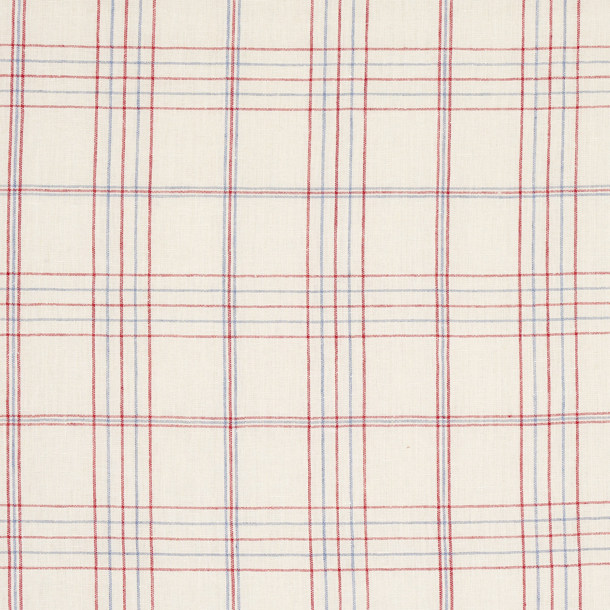 Nils Plaid Linen - Red - Schumacher 80300 Fabric - Schumacher Fabric