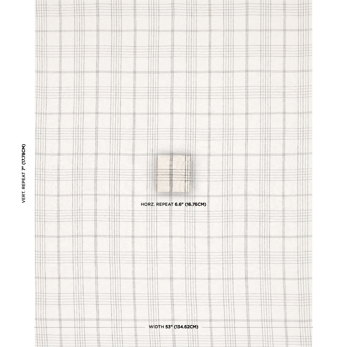 Nils Plaid Linen - Charcoal - Schumacher 80302 Fabric - Schumacher Fabric