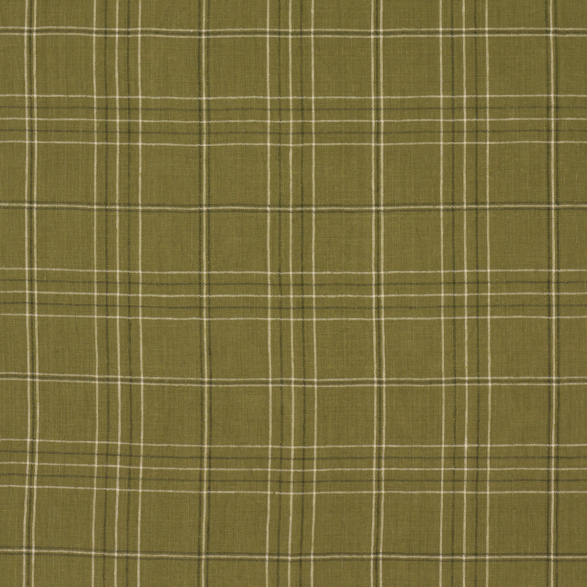 Nils Plaid Linen - Grass - Schumacher 80303 Fabric - Schumacher Fabric