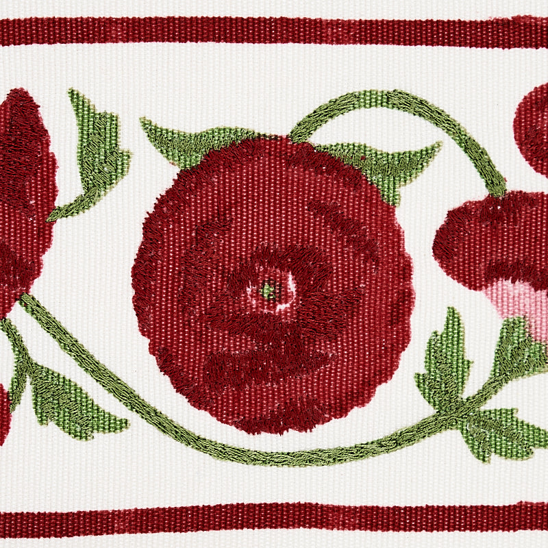 SARANDA-FLOWER-EMBROIDERY-TAPE-CARDINAL-SCHUMACHER-80390 - Schumacher Trim