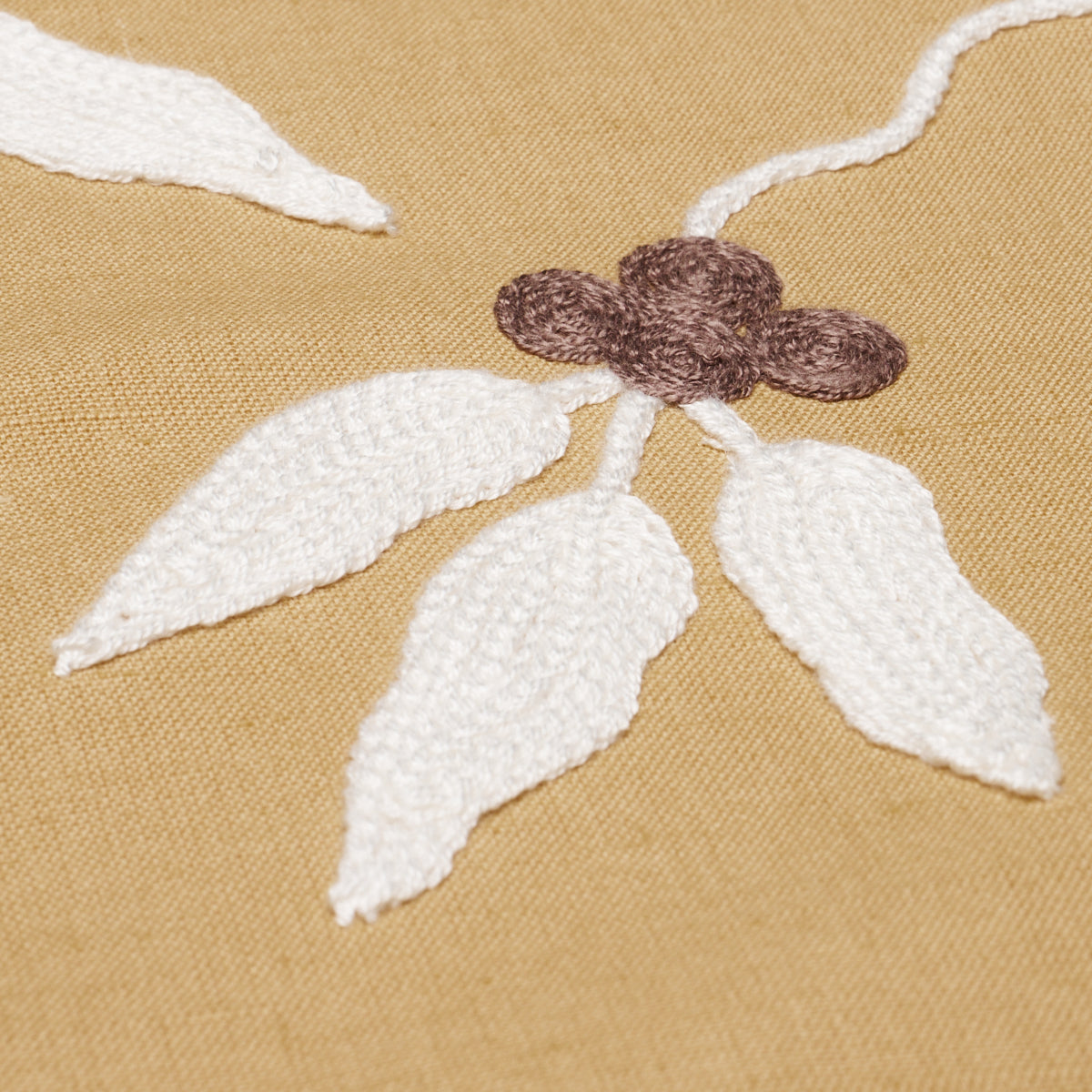 Lilla Embroidery - Ochre - Schumacher 80434 Fabric - Schumacher Fabric