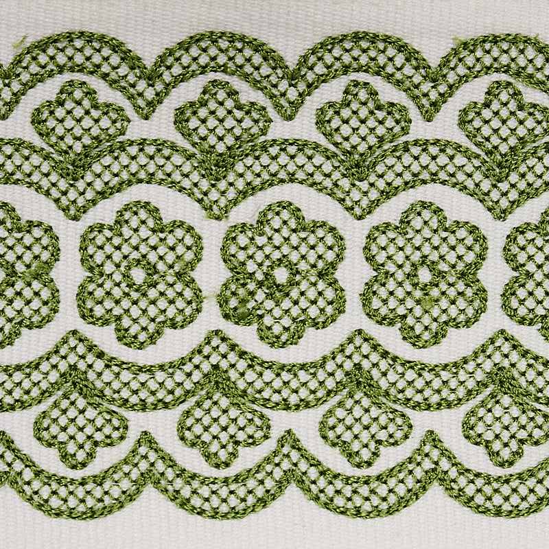 ASTRID-EMBROIDERED-TAPE-GREEN-SCHUMACHER-80441 - Schumacher Trim