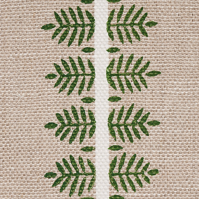 Alva Hand Block Print - Green - Schumacher 80521 Fabric - Schumacher Fabric