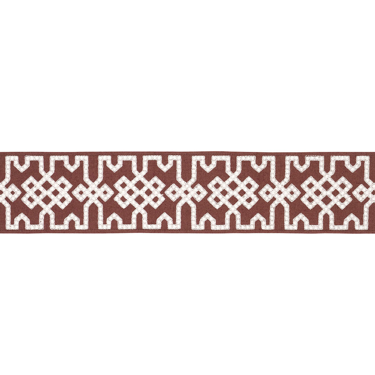 KNOTTED-TRELLIS-TAPE-GREY-ON-BROWN-SCHUMACHER-80886 - Schumacher Trim