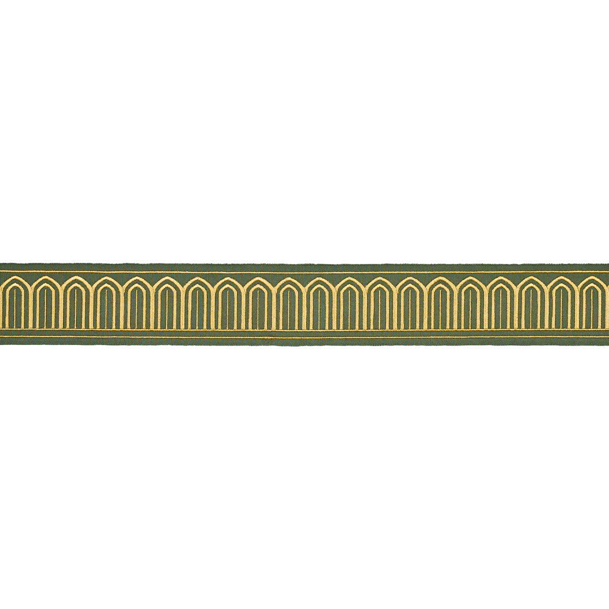 ARCHES-EMBROIDERED-TAPE-MEDIUM-OLIVE-SCHUMACHER-81152 - Schumacher Trim