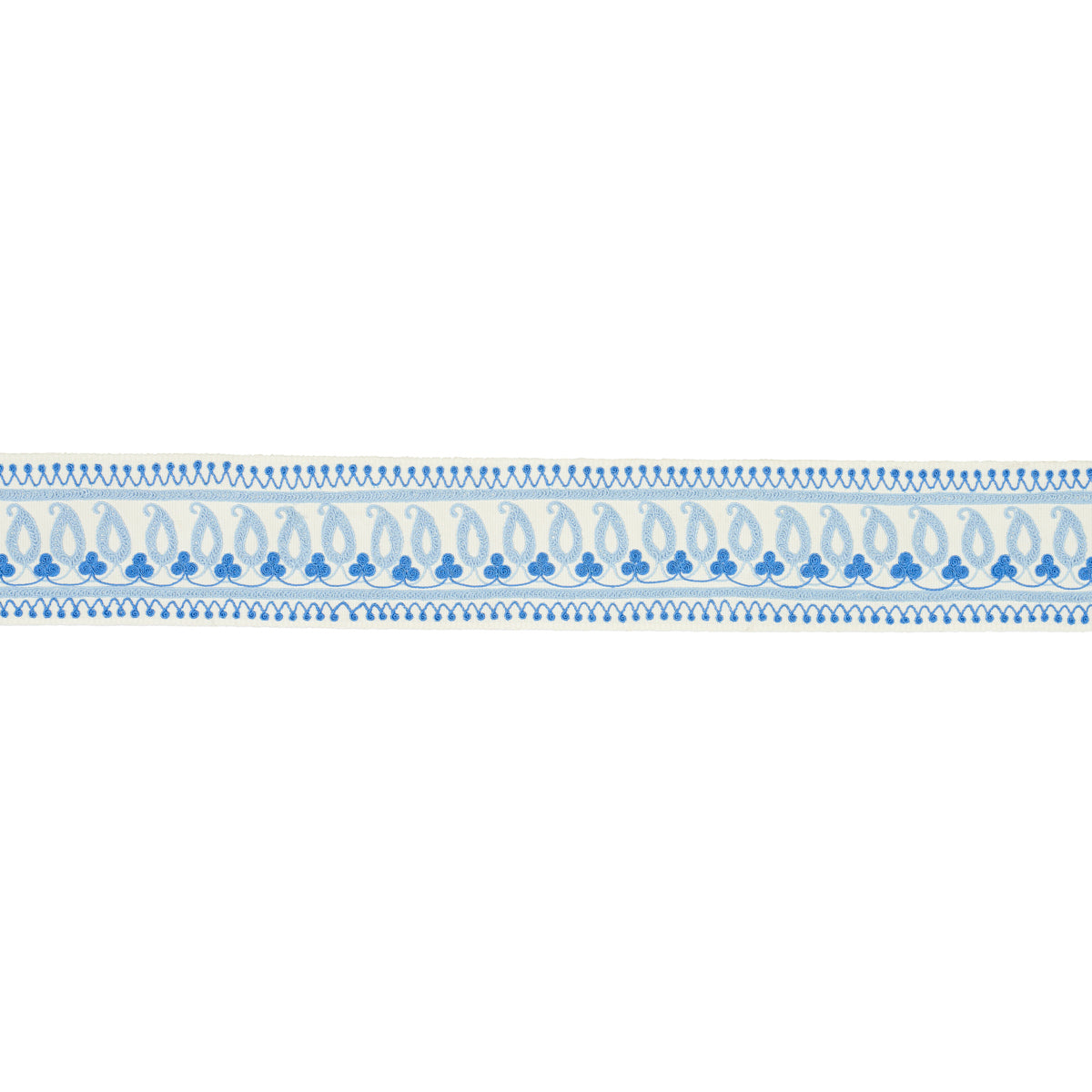 PAISLEY-EMBROIDERED-TAPE-BLUES-SCHUMACHER-81230 - Schumacher Trim