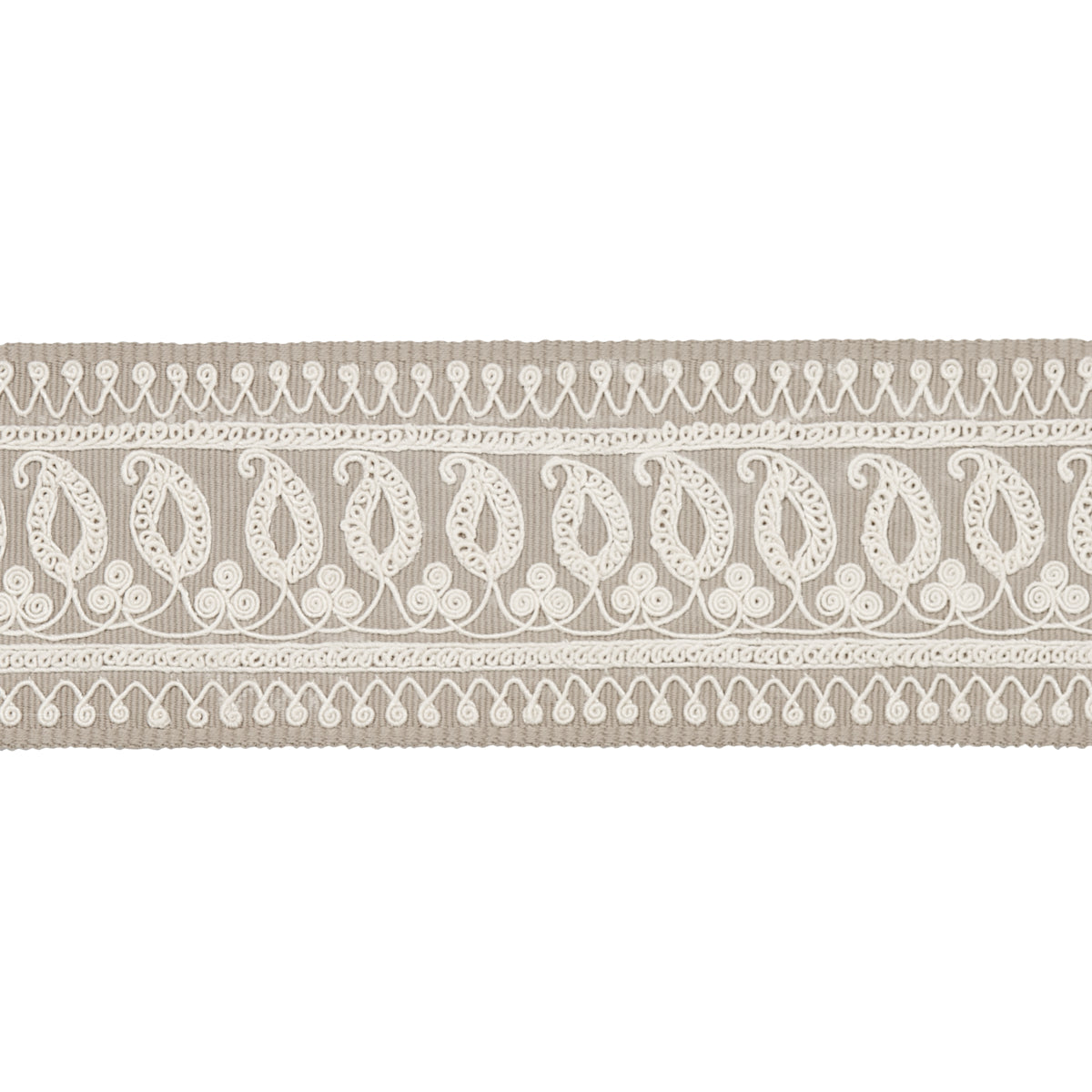 PAISLEY-EMBROIDERED-TAPE-SAND-SCHUMACHER-81231 - Schumacher Trim