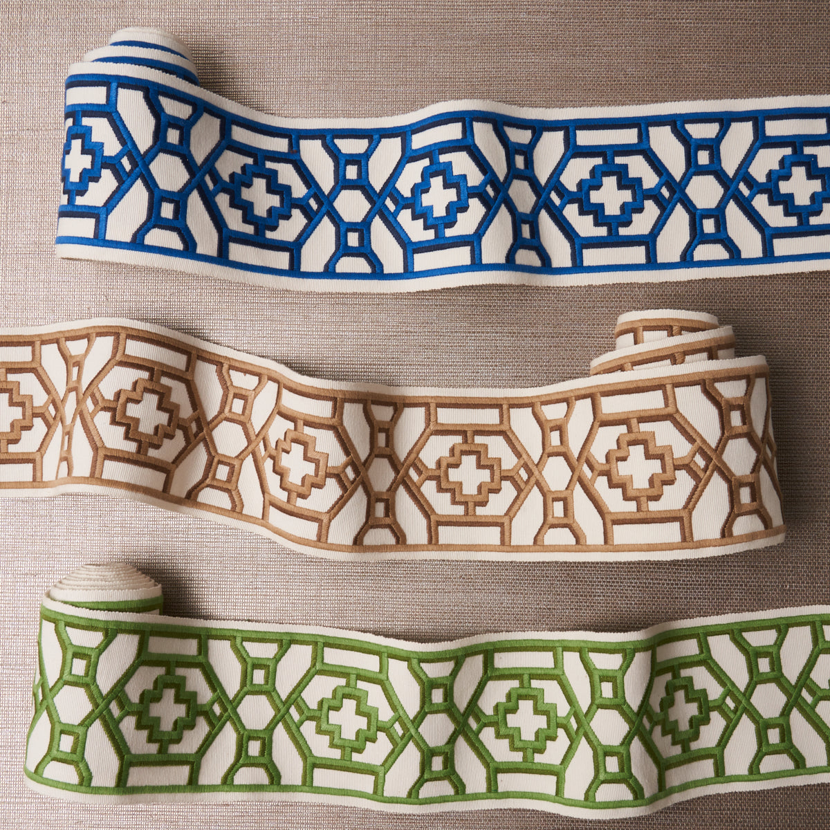 ZANZIBAR-TRELLIS-TAPE-BLUE-SCHUMACHER-81280 - Schumacher Trim