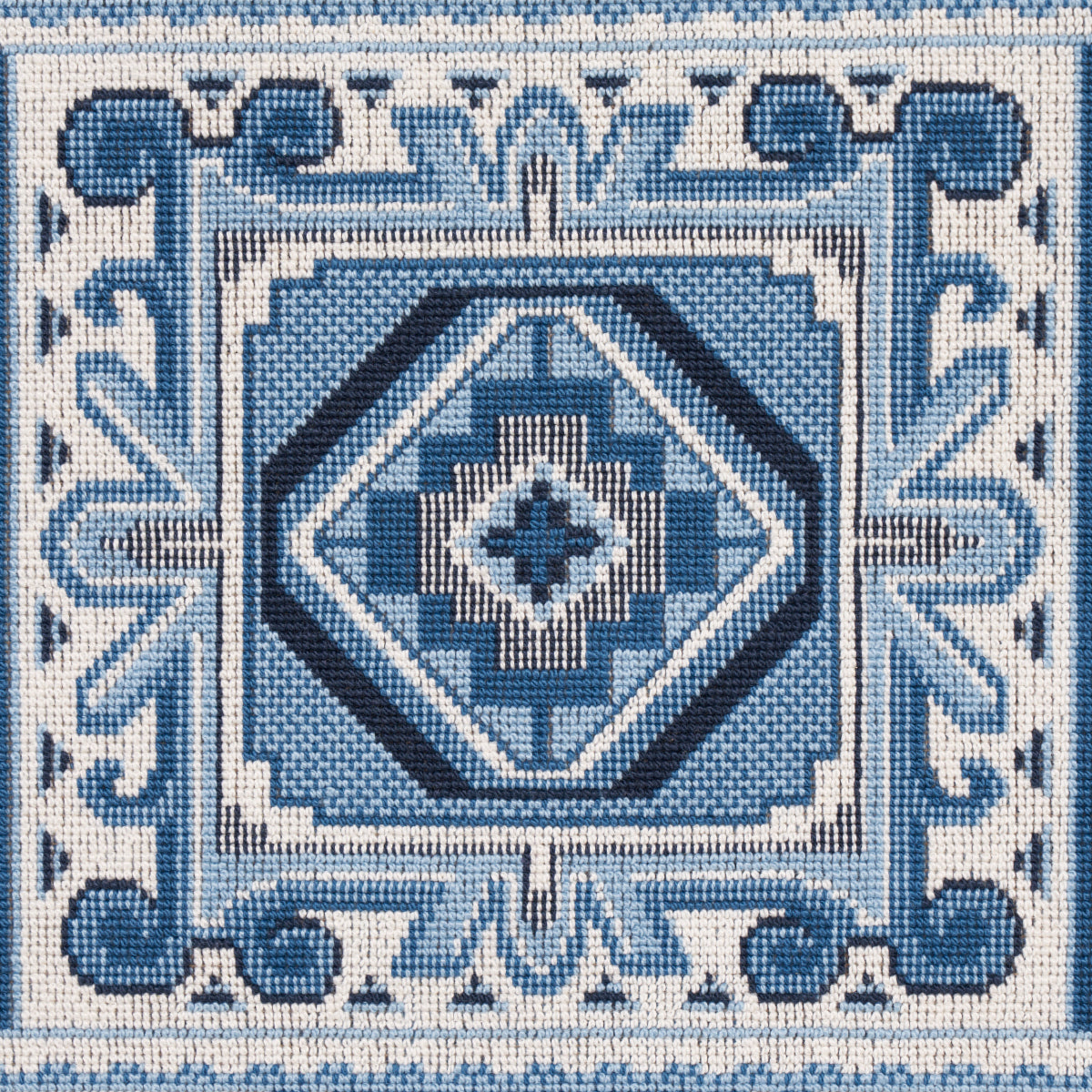 Crowley Épinglé - Blue - Schumacher 81330 Fabric - Schumacher Fabric