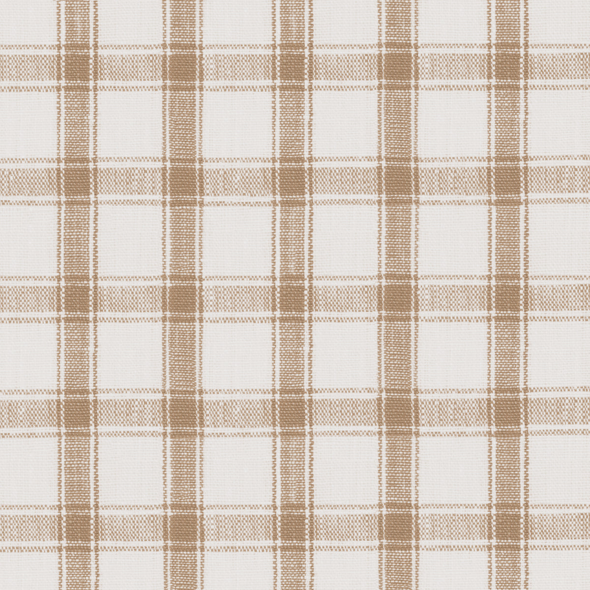 Crawford Linen Check - Neutral - Schumacher 81454 Fabric - Schumacher Fabric