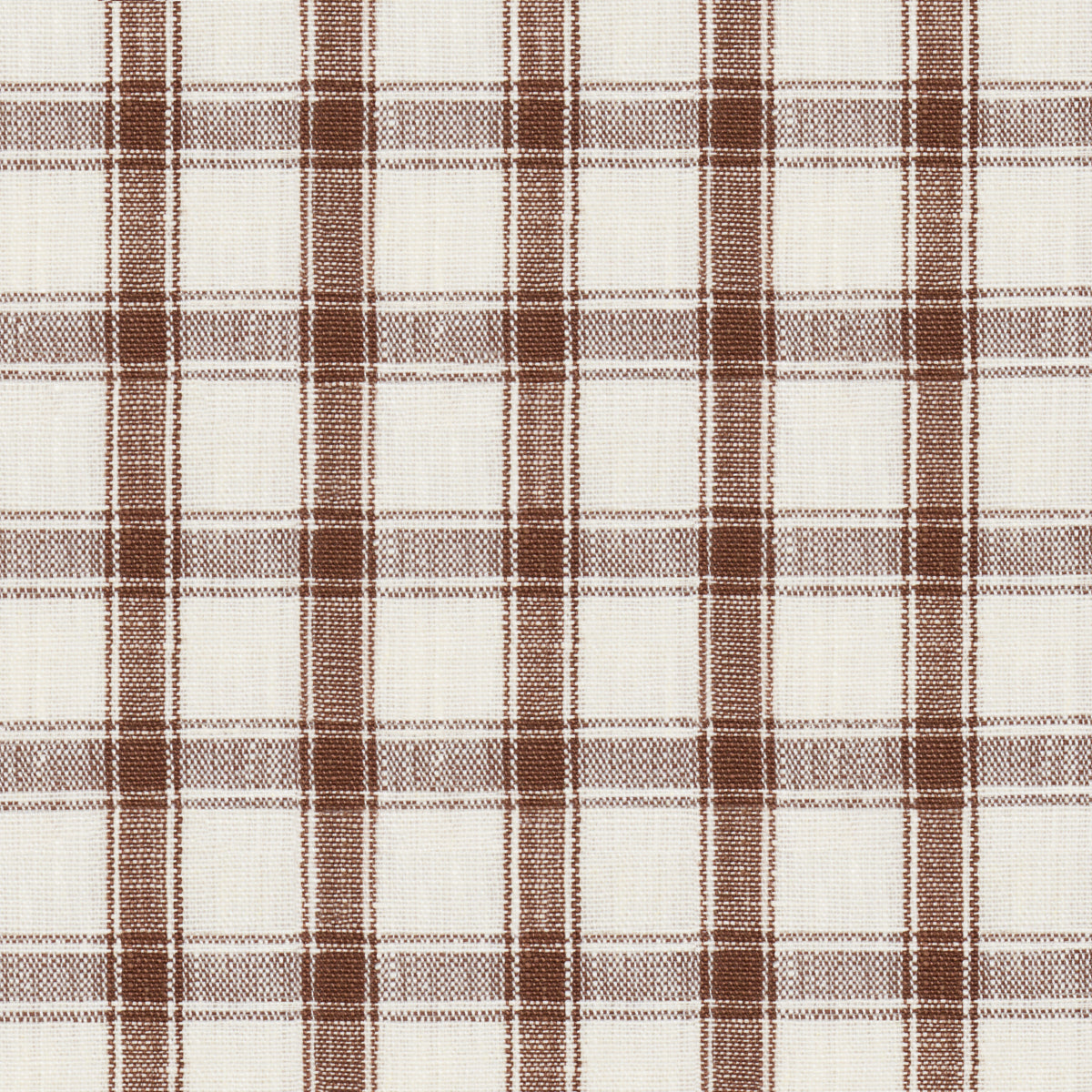 Crawford Linen Check - Brown - Schumacher 81455 Fabric - Schumacher Fabric